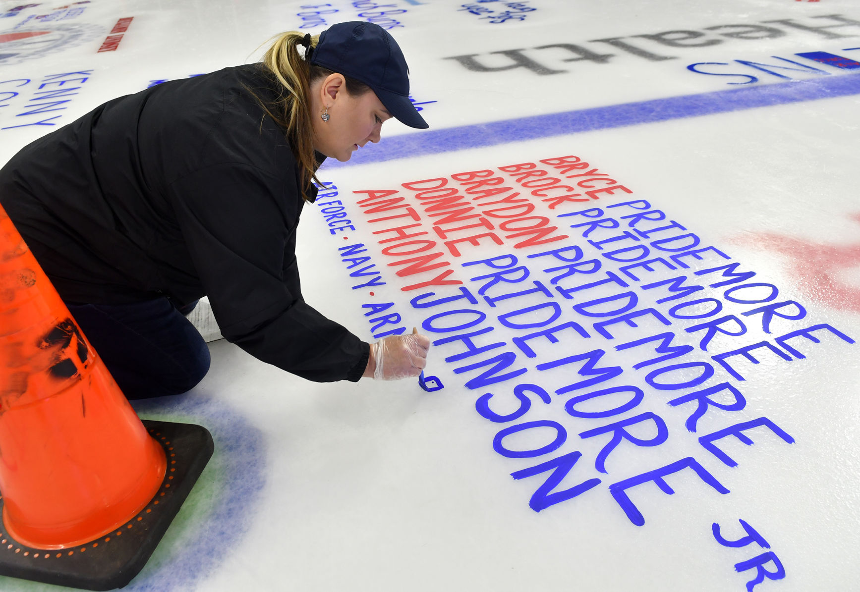 Salute To Military ice painting at the TaxSlayer Center